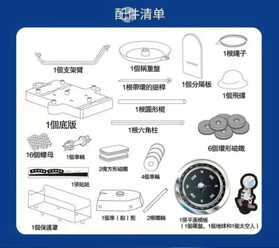 12合1磁懸浮羅盤 SD551 物理磁力科學實驗套裝(影片必看)10954