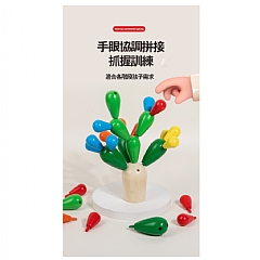 A-啟蒙早期教拼插仙人掌木製手眼協調訓練拆裝積木 仙人球(影片必看)6