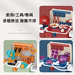 【 現貨】P-兒童復古滑行小火車男孩過家家仿真廚具做飯大號可搭人火車玩具FDE88432紅色 FDE88434橘色 FDE88435藍色(影片必看)8