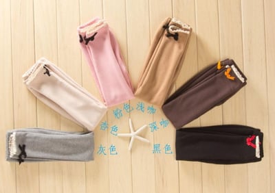 秋冬款 女童打底褲加絨 保暖 小蝴蝶結2