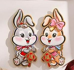 新年福字兔年生肖門貼紙 立體牆貼 春節客廳佈置過年裝飾用品(影片必看)3