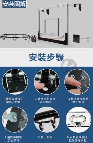 門後可扣籃球架 不站空間籃框壁掛式免打孔 (不含球 跟打氣筒)4