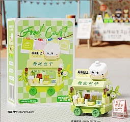 積木擺攤小推車微顆粒積木兒童益智小街景組裝玩具 (影片必看)K451-K448-K449-K452-K4532