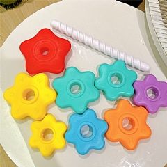 益智彩虹轉轉樂疊疊樂旋轉塔套圈CLX-210 嬰幼兒抓握色彩認知早期教育玩具(影片必看)4
