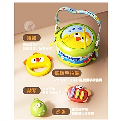 寶寶兒童手拍鼓玩具8801-A打擊樂器組嬰兒鈴鼓(影 片必看)8D-2A7