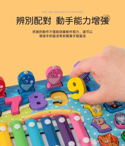 最新款 超級 敲琴六合一配配對 認知配對板 釣魚玩具(影片必看)1