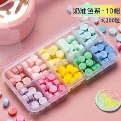 【現貨 】火漆印章200粒蠟粒 10格【奶油色系】不會在不夠用了 開放單買了(參考影片)1