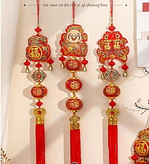 新年財神春節植絨燈籠裝飾大紅中式過年佈置(影片必看)5