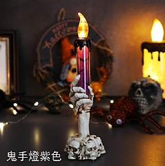 萬聖節鬼手燈創意擺飾道具骷髏手燈蠟燭燈(影片必看)4