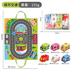 響紙布車車收納袋動物地毯響紙交通工具車車道2