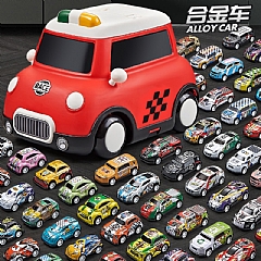 男孩玩具合金收納 【30輛】合金賽車+收納桶+地圖(影片必看)1