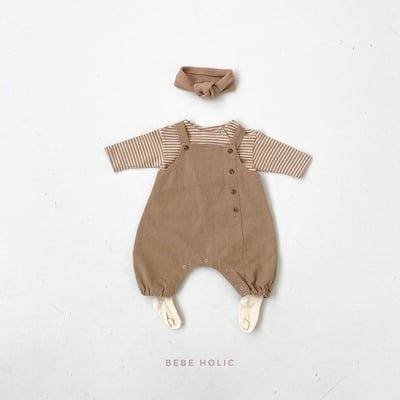 韓系簡約四釦吊帶褲2