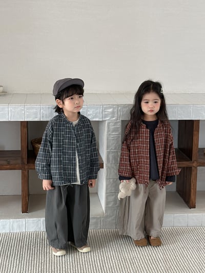 日系格子抽繩襯衫外套13