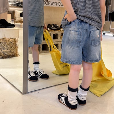 經典牛仔小標五分短褲18