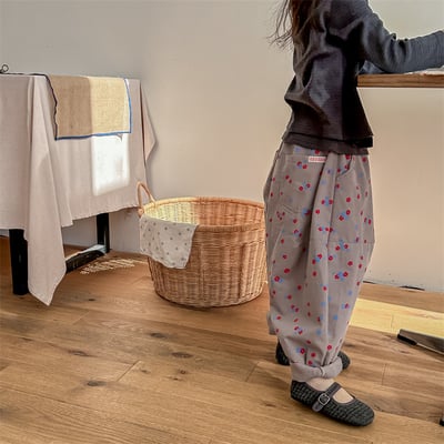 韓系法鬥刺繡花朵長褲22