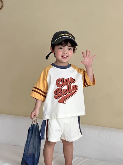 美式字母拼肩休閒套裝22