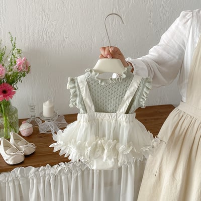 小氣質木耳立領吊帶包屁衣12