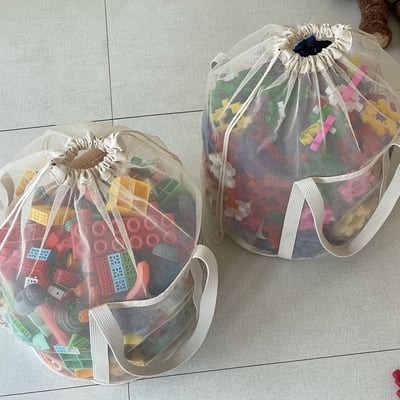 韓系網眼抽繩束口玩具收納袋9