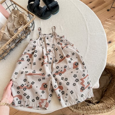 推 ♡ 韓系小花朵吊帶七分褲8