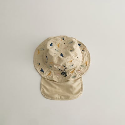 速乾刺繡恐龍遮陽漁夫帽(可遮脖子)11