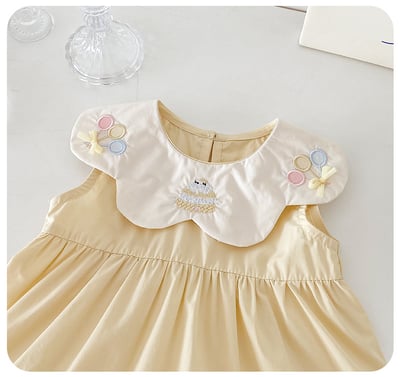 可愛花邊領小刺繡蛋糕洋裝4