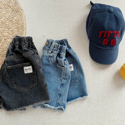 經典簡約下擺抽鬚牛仔五分褲6