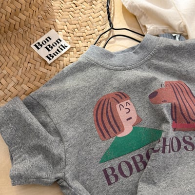 韓系塗鴉落肩寬鬆T12