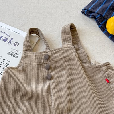 推 ♡ 韓系冬季條絨吊帶褲9