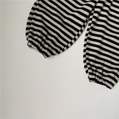 日系條紋縮口棉褲5