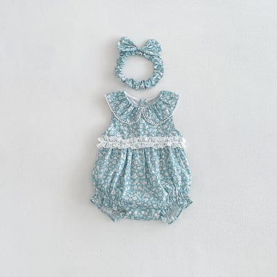 小清新碎花花邊姊妹裝14