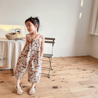 推 ♡ 韓系小花朵吊帶七分褲15