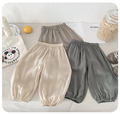 簡約素色縮口防蚊褲9