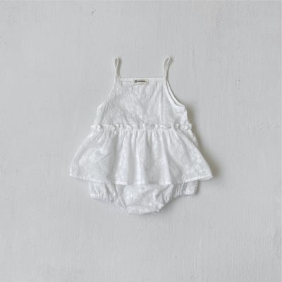 韓系碎花細肩帶包屁衣7