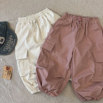 男寶帥氣縮口工裝褲(無刷毛)3