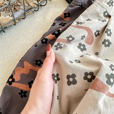 推 ♡ 韓系小花朵吊帶七分褲6