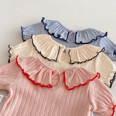 大片花領坑條包屁衣5