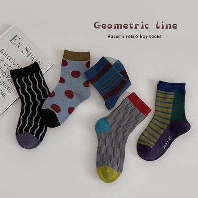 韓系特色中筒長襪 ( 5入組 )2