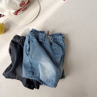 經典牛仔小標五分短褲6