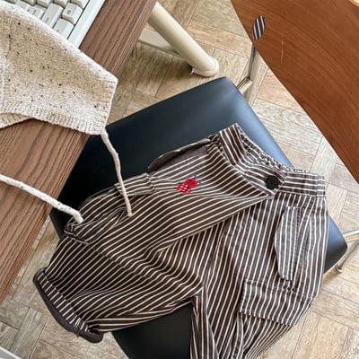 推 ♡ 韓系水洗棉刺繡工裝褲8