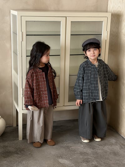 日系格子抽繩襯衫外套12