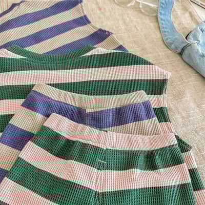 推 ♡ 華夫格條紋刺繡套裝5