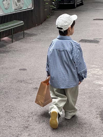 日韓系質感條紋臘腸狗襯衫(自留款)6