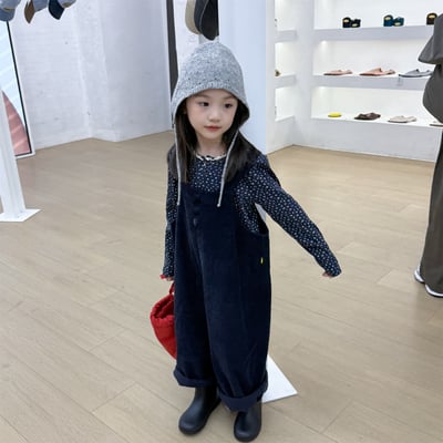 推 ♡ 韓系冬季條絨吊帶褲22