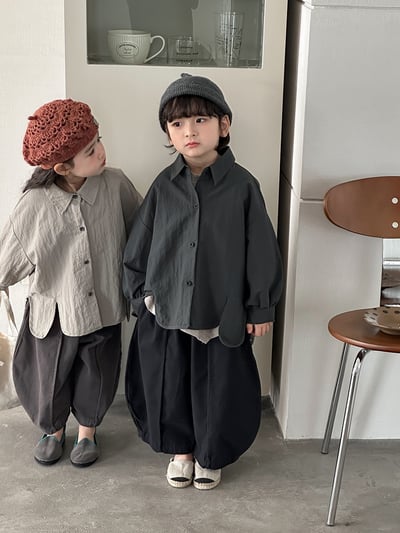 森系復古簡約開衩襯衫外套（自留款)6