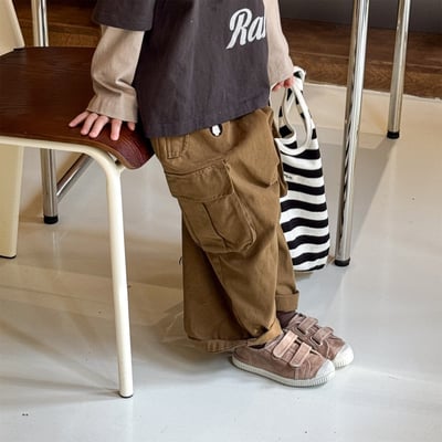 推 ♡ 韓系水洗棉刺繡工裝褲18