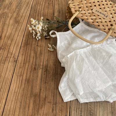 韓系碎花細肩帶包屁衣15