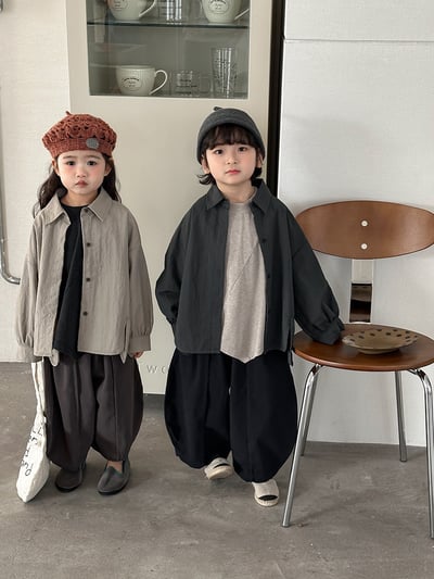 森系復古簡約開衩襯衫外套（自留款)13