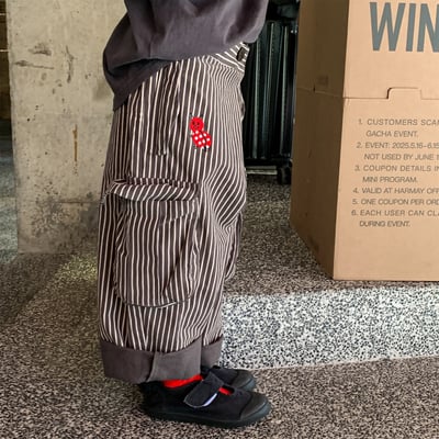 推 ♡ 韓系水洗棉刺繡工裝褲2