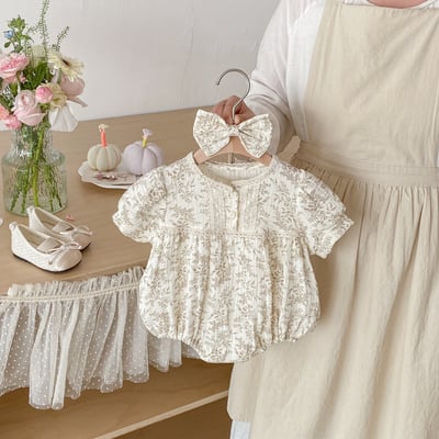 韓系棉質碎花包屁衣8