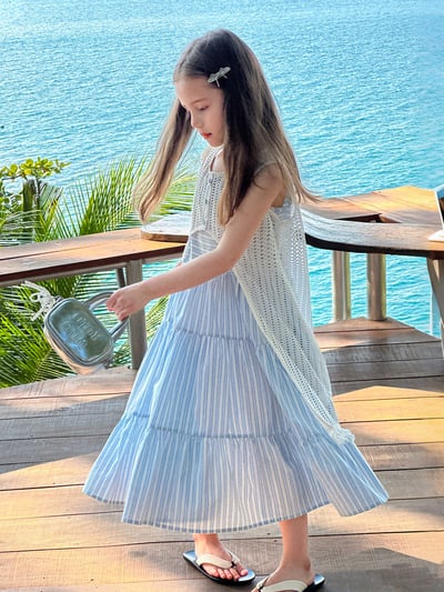 推 ♡ 夏季渡假風兩件套長洋裝3